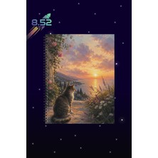 Sekizelliiki Yağlı Boya Kedi Tablosu Tasarımlı Defter