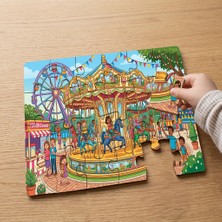 Punto Dizayn Lunapark - Atlı Karınca Tasarımlı 24 Parça Ahşap Çocuk Puzzle