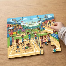 Punto Dizayn Voleybol Sporu  Tasarımlı 24 Parça Ahşap Çocuk Puzzle