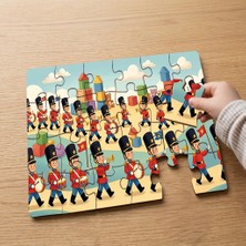 Punto Dizayn Kurşun Askerler  Tasarımlı 24 Parça Ahşap Çocuk Puzzle