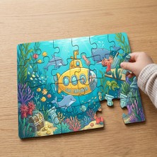 Punto Dizayn Denizaltı Canlıları  Tasarımlı 24 Parça Ahşap Çocuk Puzzle