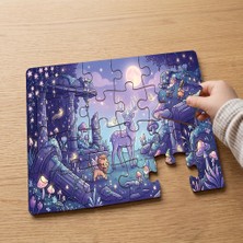 Punto Dizayn Sihirli Orman  Tasarımlı 24 Parça Ahşap Çocuk Puzzle