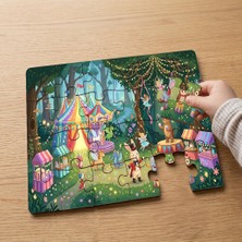 Punto Dizayn Ormanda Eğlence Parkı Tasarımlı 24 Parça Ahşap Çocuk Puzzle