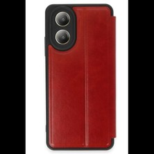Oppo A38 Kılıf Flip Cover - Kırmızı