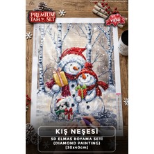 Kış Neşesi - 5d Elmas Boyama Seti Hobi Kiti - Diamond Painting - Mozaik Goblen Boncuk Taşlı Puzzle Pano Tablo 30X40 cm
