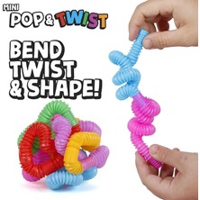 Bamtebi Pop Tube Jumbo Mini Boy 10 Lu Eğitici Uzayıp Kısalan Borular Stres Giderici 5 Renkli Birleştirme Oynu