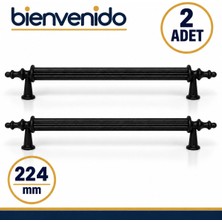 Mat Siyah Metal Kulp 224 mm Dayanıklı Mobilya Kulbu, Dolap Çekmece Için Modern Dekoratif Tasarım 2 Adet