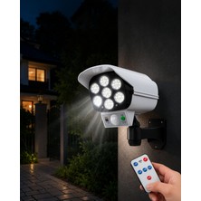 Güneş Enerjili Güvenlik Lambası ve Kukla Kamera 77 LED 2400MAH