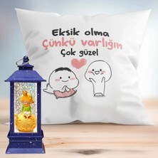RK Tasarım Eksik Olma Puf Yastık & Küçük Prens Işıklı Kule Kar Küresi