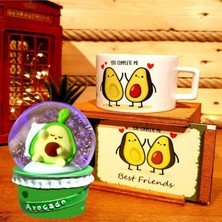 RK Tasarım Avokado Işıklı Kar Küresi &  Best Friends Avakado Özel Tasarım Kutulu Kupa Arkadaşa Hediye