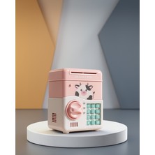 Sesli Atm Tasarımı Pembe Kumbara 20000 Tl Kapasiteli