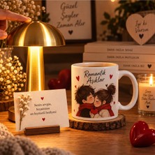 Minik Esnaf Romantik Aşıklar Kupa ve Şarjlı Dokunmatik Mantar Masa Lambası Sevgiliye Hediye Seti