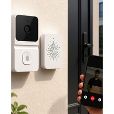 Ecruz Kameralı Akıllı Kapı Zili Mobil Uygulama Kontrollü Uczzkameralıkapızıbeyaz-1