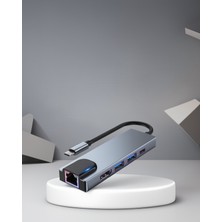 Ecruz Type-C Çoklu Dönüştürücü Alüminyum Gövde 4K HDMI USB 3.0