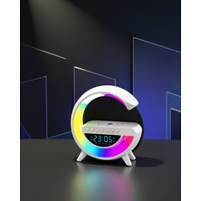 Ecruz Bluetooth Hoparlör 15W Kablosuz Hızlı Şarj LED Gece Lambası