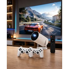 Ecruz Kablosuz Projeksiyon Cihazı 4K Çift Kollu Tasarım XUCZM300MAXXXXXX-4-1