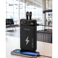 Ecruz Powerbank 10000 Mah Dijital Ekranlı Çift Kablolu