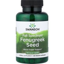 Swanson Vitamins, Full Spectrum® Fenugreek Seed, 90 Vegan Capsules (610 Mg Per Capsule)