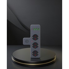 Ecruz Çoklu Priz USB ve Type-C Çıkışlı 7 Çıkışlı