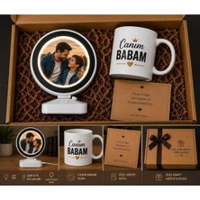 Minik Esnaf Kişiye Özel Fotoğraflı LED Sihirli Ayna ve Canım Babam Kupa Hediye Seti | Babalar Günü Hediyesi | Baba Oğul Hatıra Kutusu