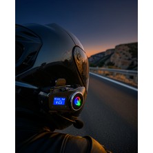 Ecruz LCD Ekranlı Bluetooth Kask Kulaklığı 2 Kişi Interkom Fm Radyo Sd Kart Girişi
