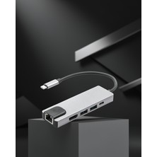 Ecruz MacBook Usb-C Hub Alüminyum Kasa 4K HDMI USB 3.0 Sd Tf