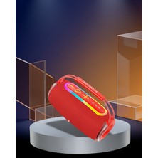Ecruz Taşınabilir Bluetooth Hoparlör Ipx6 Su Geçirmez Rgb LED Işıklı 2400 Mah