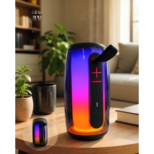 Ecruz Taşınabilir Bluetooth 5.3 Hoparlör Rgb LED Işıklı USB Tf Aux Destekli