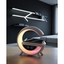 Ecruz Kablosuz Şarjlı Bluetooth Hoparlör Dijital Saat Rgb Işık