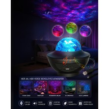 Ecruz LED Gece Lambası Projektörü Galaxy Efekti 15W