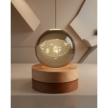 Ecruz LED Kristal Küre Gezegen Temalı 15 cm