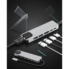 Ecruz USB Type-C Hub 8 Portlu 4K HDMI ve Ethernet