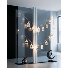 Ecruz Ramazan LED Işık Zinciri Cami Figürlü Pilli Sıcak Sarı