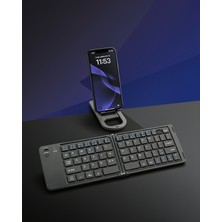 Ecruz Katlanabilir Bluetooth Klavye Usb-C Şarjlı 3 Cihaz Bağlantılı