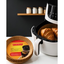 Ecruz Yuvarlak Airfryer Kağıdı 100 Adet Yağ Tutmayan Hazne Koruyucu