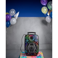 Ecruz 8 Inç Rgb Işıklı Bluetooth Hoparlör Mikrofonlu