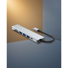 Ecruz 8 Portlu Type-C Hub Sd Tf USB Ethernet