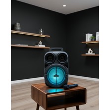 Ecruz Bluetooth Karaoke Hoparlör 6.5 Inç Rgb Işıklı USB Tf Kart Destekli