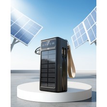 Ecruz Güneş Panelli LED Aydınlatmalı Powerbank 10000MAH