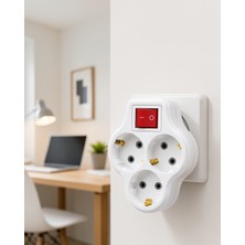 Ecruz 3 Çıkışlı Topraklı Priz Adaptörü Anahtarlı UCZZDLYN3LUANAHTARLIGOLYAT-4
