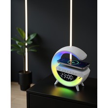 Ecruz Kablosuz Rgb Hoparlör Bluetooth USB Fm Aux Destekli Taşınabilir Ses Sistemi
