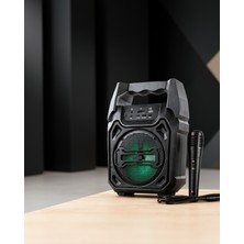 Ecruz Taşınabilir Bluetooth Hoparlör 6.5 Inç Mikrofonlu