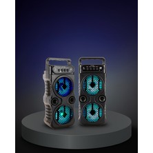 Ecruz Bluetooth Hoparlör 1200 Mah Pil Kapasiteli LED Işıklı 3 Inç