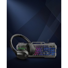Ecruz Işıklı Klavye Mouse Seti + Bluetooth 5.2 Kulaklık Oyuncu Paketi