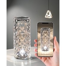 Ecruz Kristal Masa Lambası Rgb Dokunmatik Kontrollü