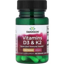 Swanson Vitamins, Vitamins D3 & K2, 60 Veg Caps