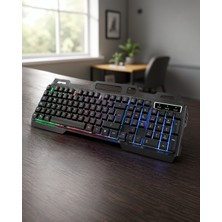 Ecruz Oyuncu Klavye Mouse Seti Rgb Işıklı Türkçe Q XUCZZZPG8018KLAVYE-2-1
