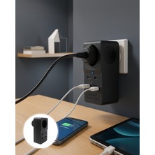 Ecruz Isıya Dayanıklı Pc Gövdeli 4 USB Akım Korumalı Priz