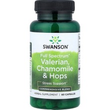 Swanson Vitamins, Full Spectrum® Valerian, Chamomile & Hops, 60 Capsules