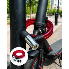 Ecruz 15 mm x 80 cm Şeffaf Pvc Kaplı Anahtarlı Bisiklet Kilidi